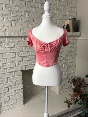 Live in the Moment Pink Corset Crop Top - EUC - Small